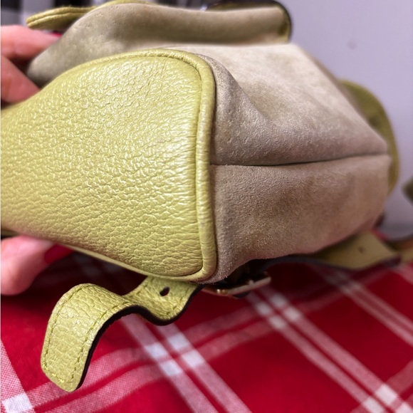 Gucci Vintage Lime Green Suede Bamboo Mini Backpack 1990s - Picture 5 of 11